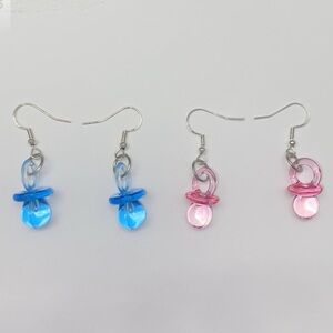 Pink and Blue Pacifier Earrings 🩷💙